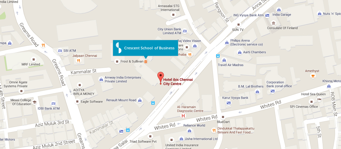 Chennai School of Business Map